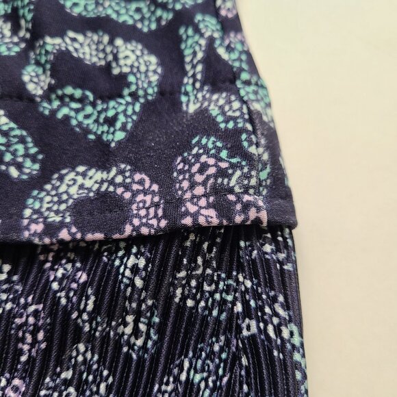 Blue Animal Print Asymmetric Tunic Top LP Petite QVC LS Office Casual Travel - Picture 13 of 13